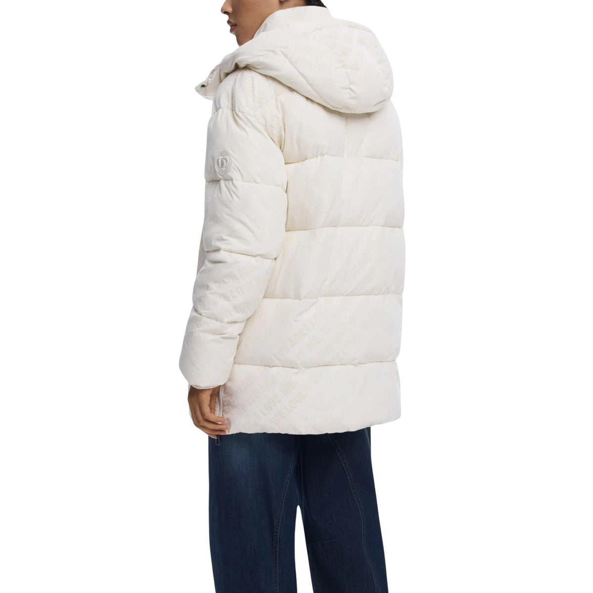 Desigual Cadera Flock Gewatteerde jas – Wit