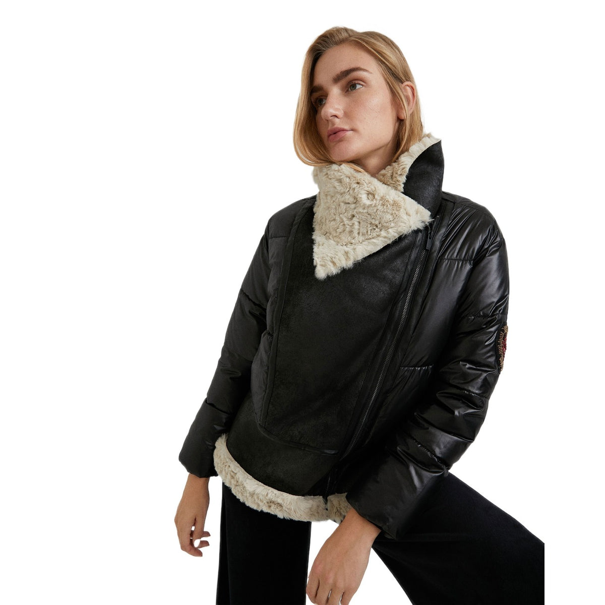 Desigual Beauvoir Gewatteerde jas – Zwart