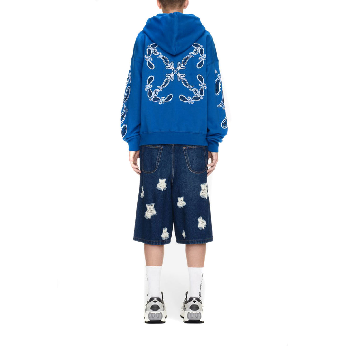 Off-White Hoodie met Print – Lichtblauw
