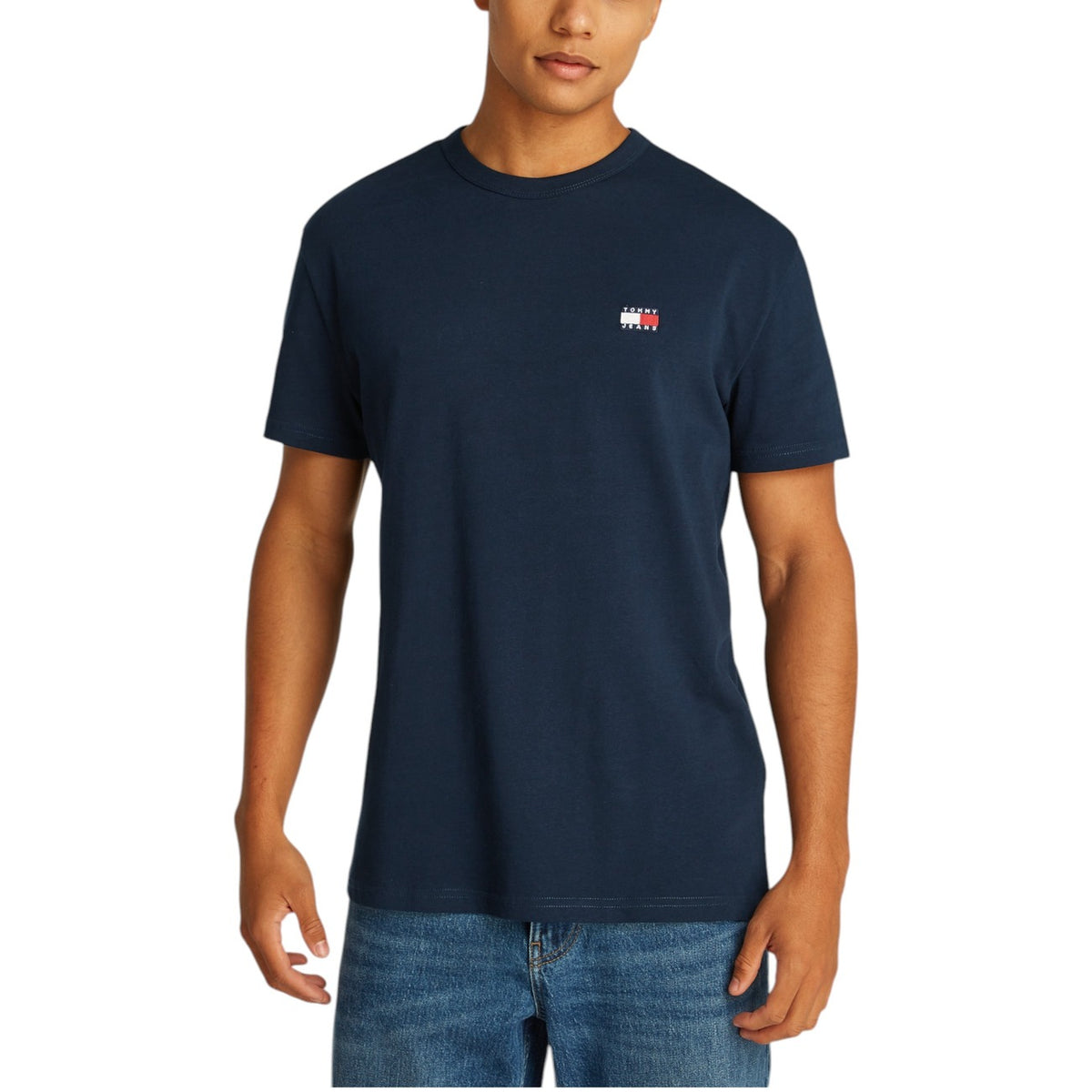 Tommy Hilfiger Regular fit T-shirt met badge – Marineblauw