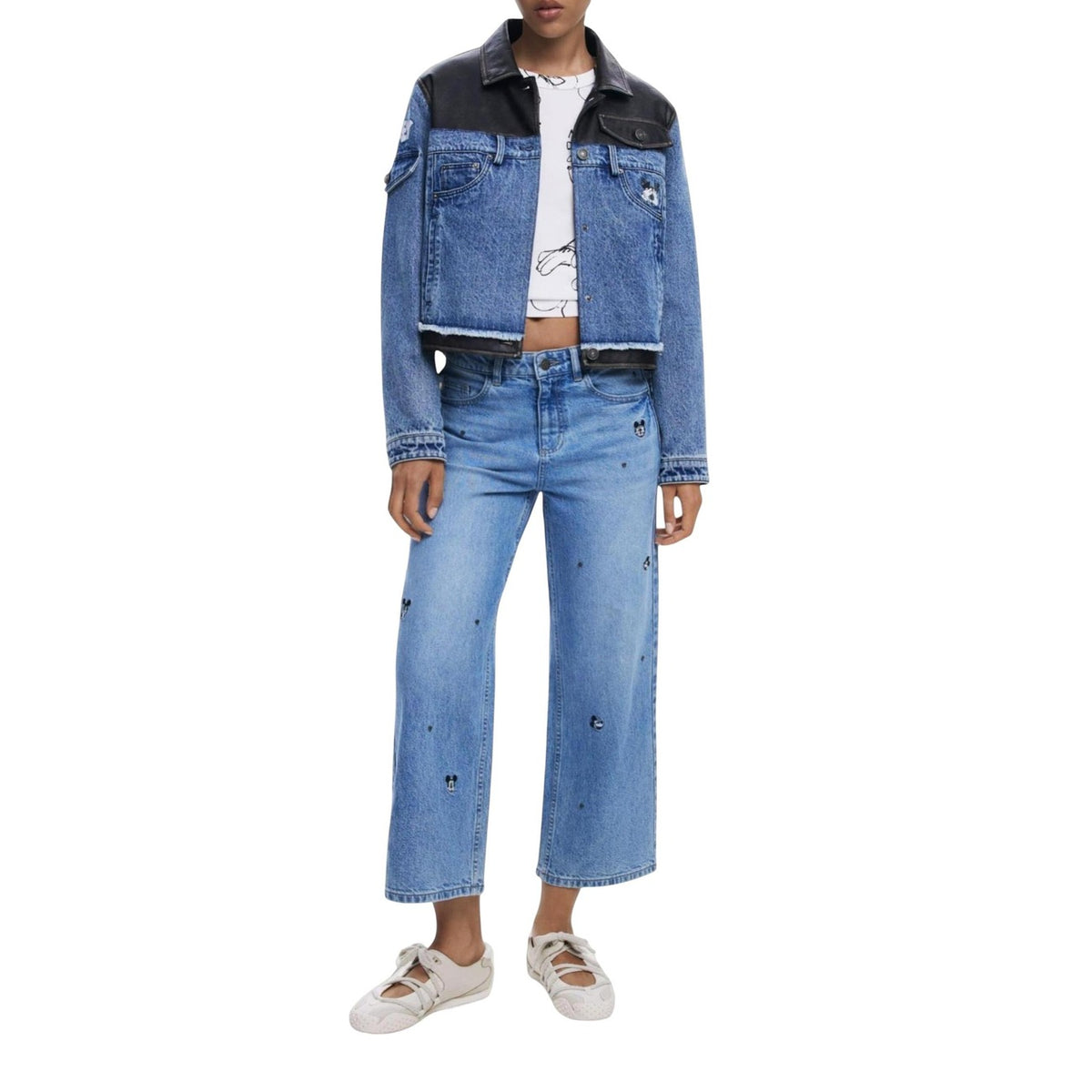 Desigual Constras Spijkerjack – Blauw / Zwart